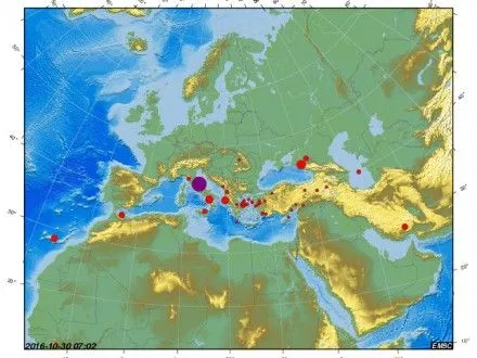 Произошло два землетрясения в Италии магнитудой 6,5 и 4,6