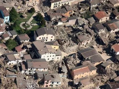 Последствия землетрясения в Италии с высоты птичьего полета