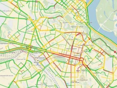 Автомобильные пробки в Киеве семи баллов