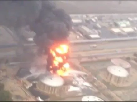 Крупный пожар вспыхнул на нефтеперерабатывающем заводе в Хайфе
