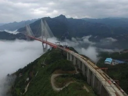 Самый высокий в мире подвесной транспортный мост открыли в Китае