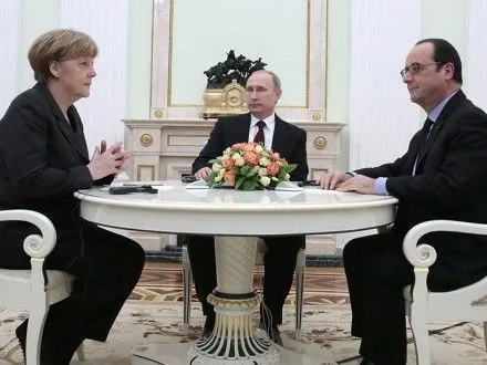 В.Путин обсудил с А.Меркель и Ф.Олландом выполнение минских соглашений