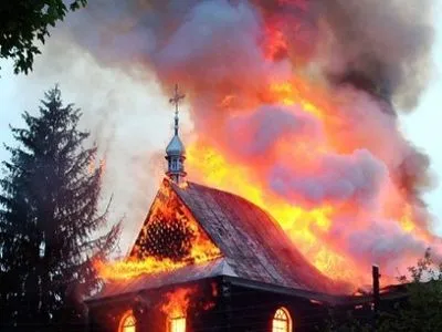 Церковь загорелась в Черкасской области