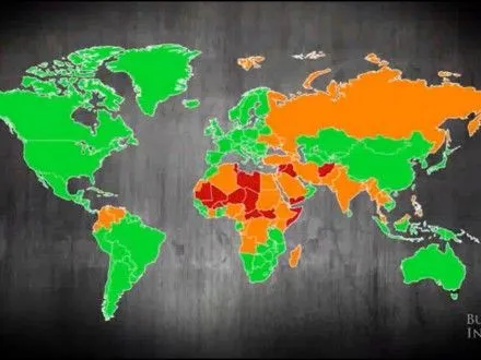 Представлено карту найнебезпечніших країн для туристів