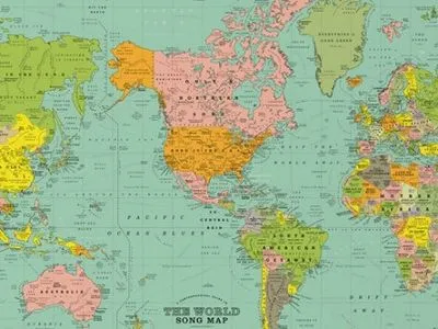 Британские дизайнеры создали карту соответствия песен странам