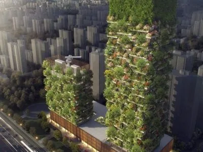 У Китаї побудують вежі, повністю покриті зеленню
