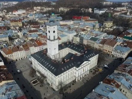 Исторический центр Львова с высоты птичьего полета