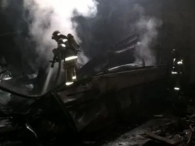 Завод горел в Киеве