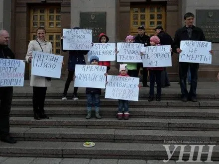 Активісти у Києві закликали світ об’єднатися проти російського тероризму