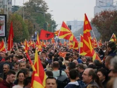 Акции протеста прошли в Македонии под зданием парламента