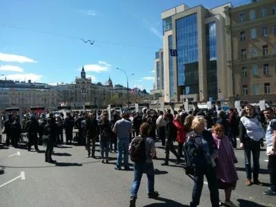 На Болотной площади в Москве задержали семь человек