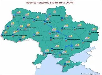 Сьогодні в Україні очікується мінлива хмарність