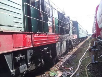 Дизельный поезд горел в Кировоградской обл
