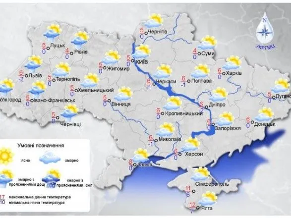 Сьогодні в Україні переважно без опадів