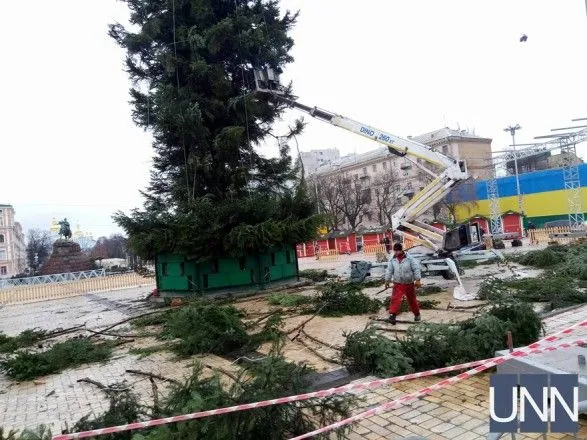 Праздник приближается: в Киеве монтируют главную елку страны