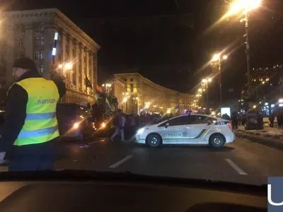 Столичная полиция перекрыла движение по Крещатику из-за Саакашвили