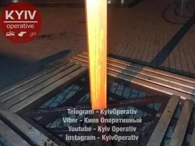 В Киеве неизвестные кровью облили ханукальный светильник