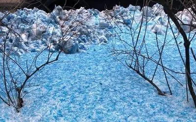 У Санкт-Петербурзі випав синій сніг