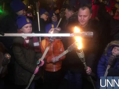 В Киеве закончился марш в честь 109-летия со дня рождения Бандеры
