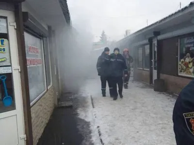 В Полтаве произошел пожар на рынке "Алмазный"