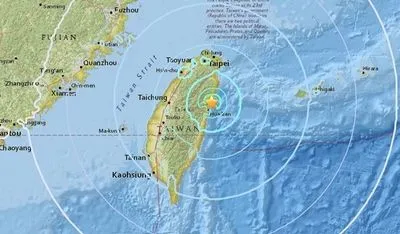 Землетрус магнітудою 6,4 стався поблизу берегів Тайваню