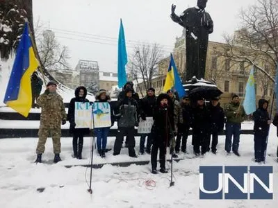 Во Львове протестовали против выборов в Крыму