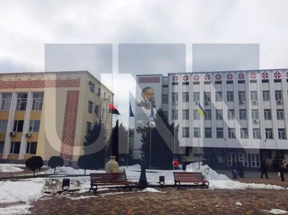 В Борисполе подняли красно-черный флаг