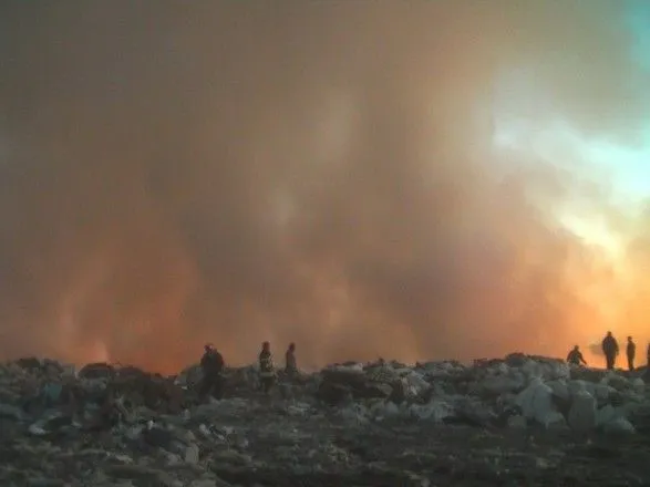 В Харьковской области горела свалка