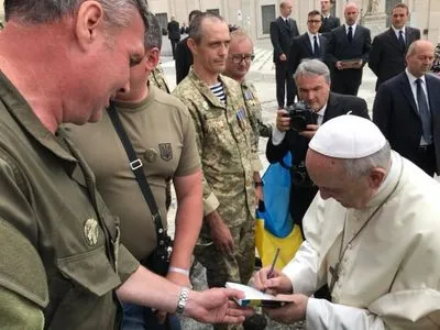 Українські військові побували на аудієнції у Папи Римського