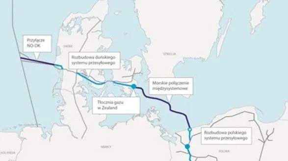 Вибрано маршрут газопроводу Baltic Pipe