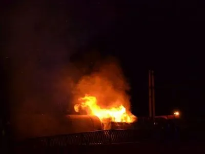 В Ровно горел грузовой поезд