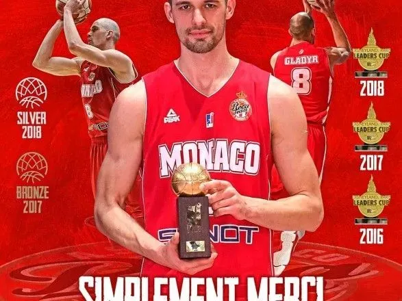 Баскетболист сборной Украины Гладырь завершил выступления за "Монако"