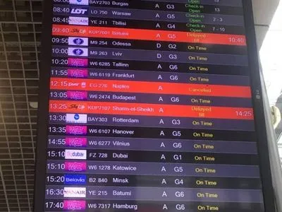 В аэропорту Киева отменили несколько рейсов