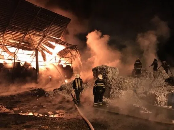 Масштабный пожар произошел на предприятии в Харьковской области