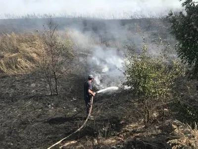 В Полтавской области загорелась сухая трава на отстойниках завода