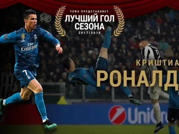 Роналду признан автором лучшего гола сезона Лиги чемпионов