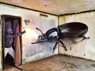Португальский уличный художник удивляет мир 3D-граффити