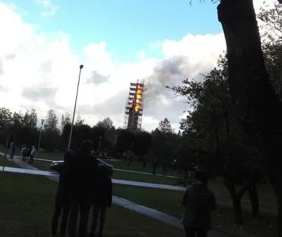 Вблизи Риги загорелась башня лютеранской церкви