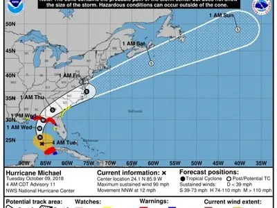 Тропический шторм "Майкл" набрал силу урагана