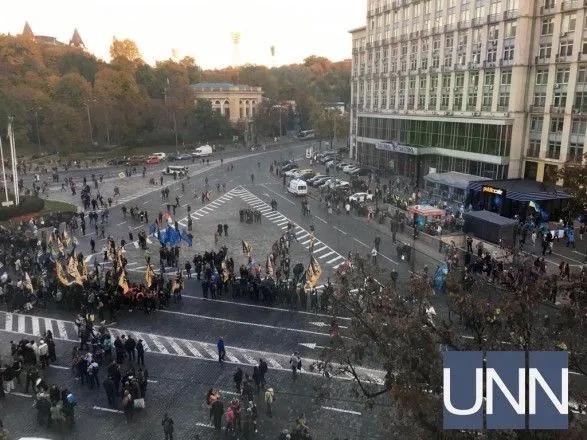 Колона активістів маршу УПА підійшла до Європейської площі