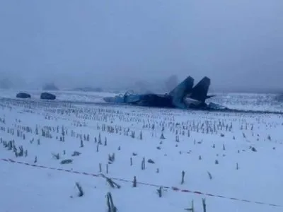 Обнародовали фото с места падения истребителя Су-27