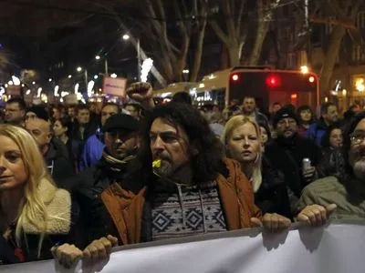 В Белграде прошел антиправительственный протест