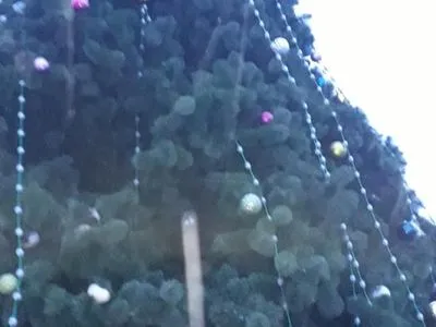 В Борисполе пьяный мужчина вскарабкался на новогоднюю елку