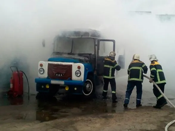 В Кременчуге горел автобус