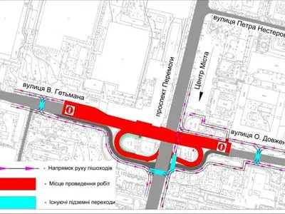 Реконструкція Шулявського мосту: опубліковано схему руху пішоходів