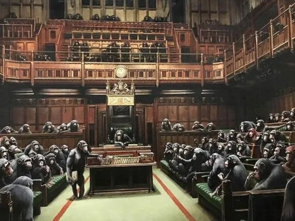 Картина Бэнкси Devolved Parliament вернулась в Бристольский музей по случаю Brexit