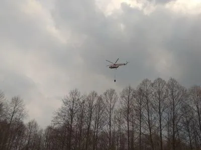 Масштабну пожежу очерету на Чернігівщині ліквідували за допомогою авіації