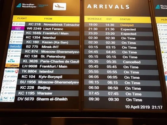 Два международных аэропорта Казахстана начали правильно писать Киев