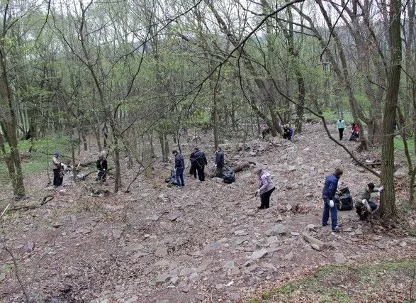 Під час толоки в Івано-Франківській області розчистили шлях до каскаду водоспадів