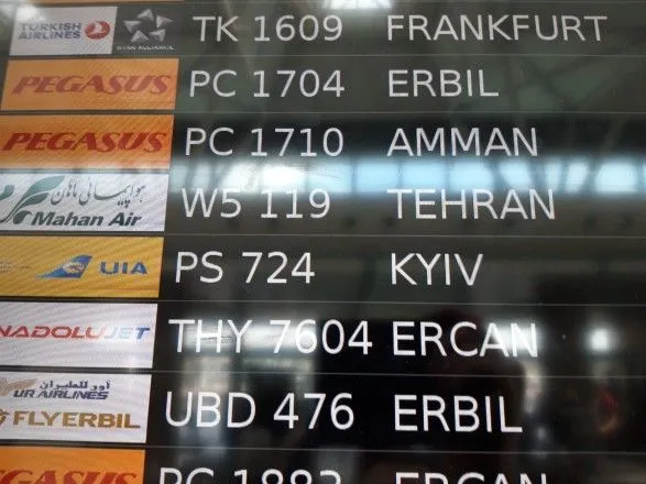 Еще два аэропорта Турции изменили написание названия Киева